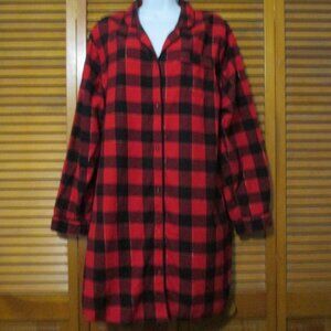 Stars Above Pajama/lounging dress buffalo red & black pattern w/gold size XXL